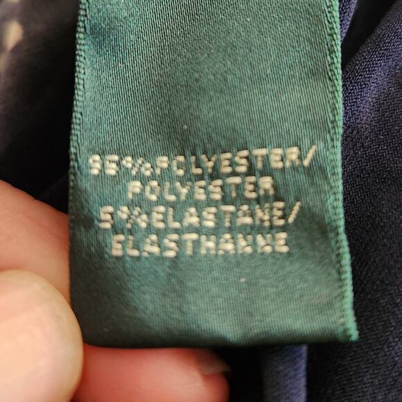 Lauren Ralph Lauren Women's Stretch Knit Sleeveless Polka Dot Dress Navy Blue 12 - Picture 5 of 6